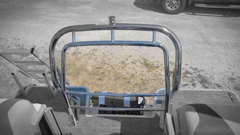 Slide: The Image of 2025 Godfrey SWEETWATER 2286 SB boat deck with railing and seating. - 2