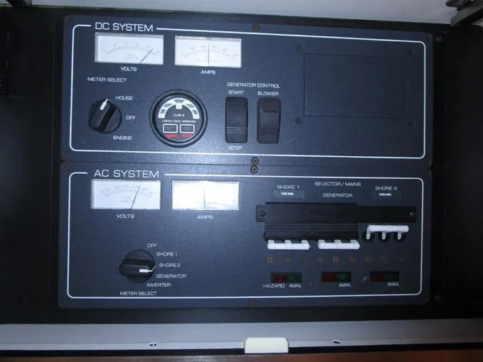 Slide: The Image of AC/DC System Tank Levels Shore Power Switch Over Gen Start/Stop - 34