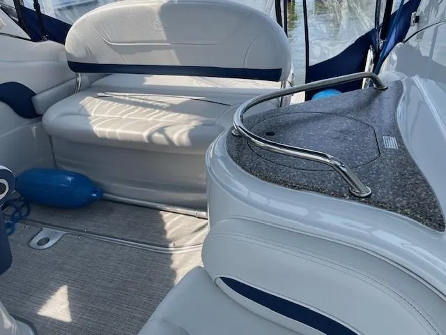 Slide: The Image of Interior of 2023 Crownline 270 CR boat with seating and countertop. - 11