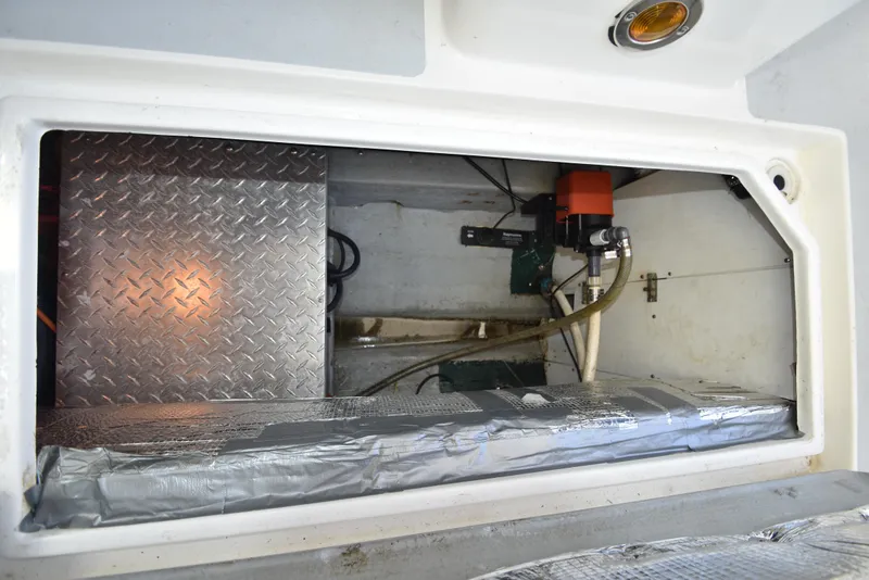 Slide: The Image of 1998 Albin 28 TE, forward bilge area (note new HVAC Pump) - 36