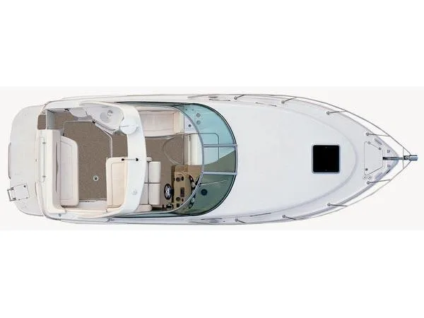 Slide: The Image of 2005 Chaparral Signature 270 boat interior at marina, featuring seating and sink. - 11
