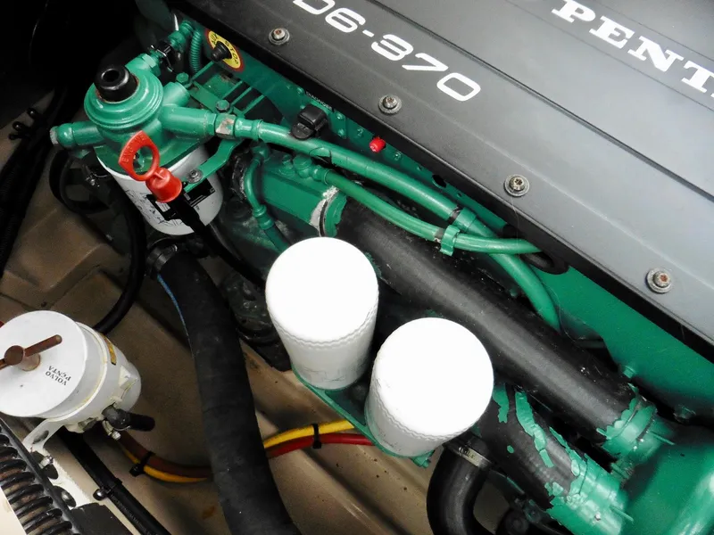 Slide: The Image of Volvo Penta engine in 2015 Cutwater 30CB boat, showcasing detailed components. - 26