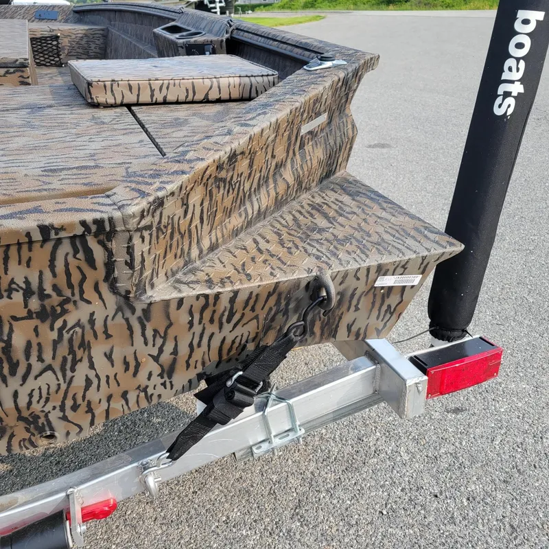 Slide: The Image of 2025 Xpress H18DB Duck boat with Yamaha 50 hp engine on trailer. - 3