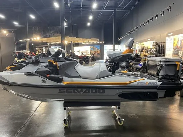 Slide: The Image of 2024 Sea-Doo Waverunner FISH PRO on display in showroom. - 3