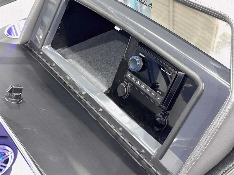 Slide: The Image of 2024 Formula 270 Bowrider dashboard with modern stereo system. - 25