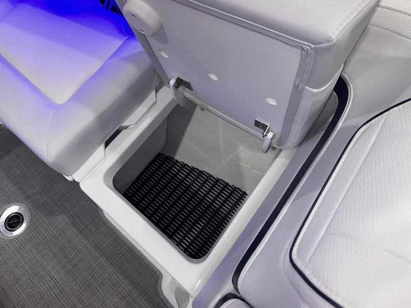 Slide: The Image of 2024 Formula 270 Bowrider storage compartment with cushioned seating and modern design. - 33