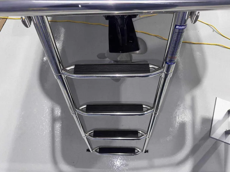 Slide: The Image of 2024 Formula 270 Bowrider stainless steel boat ladder on deck. - 4