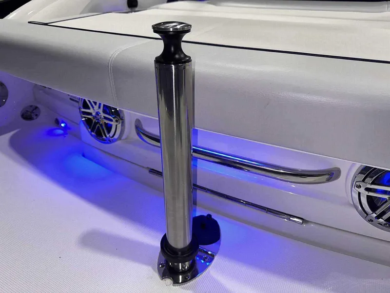 Slide: The Image of Stainless steel post on 2024 Formula 270 Bowrider with blue LED lighting. - 6