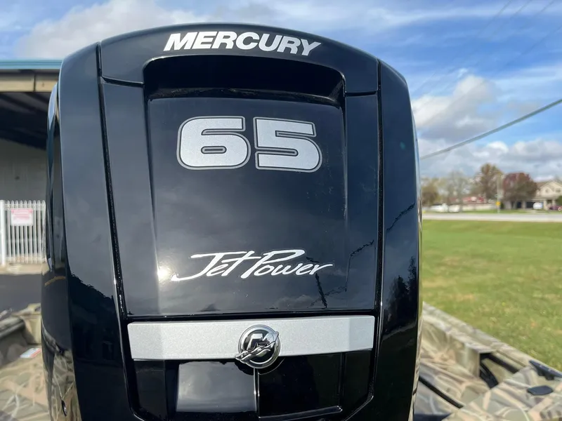 Slide: The Image of Mercury 65 Jet Power engine on 2025 Lowe Roughneck 1760SC boat. - 23