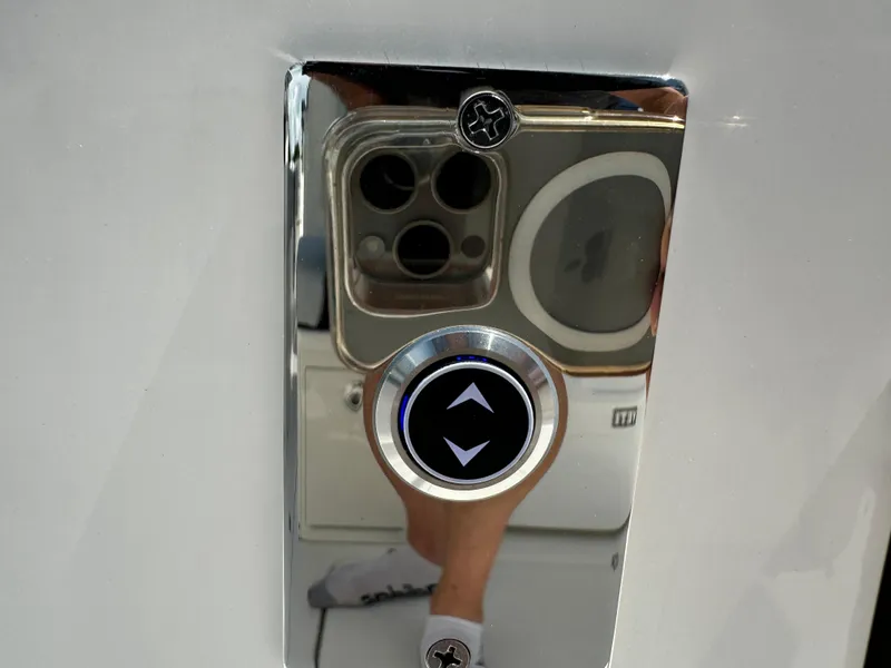 Slide: The Image of Chrome control panel on 2025 Robalo R360 Center Console boat. - 11