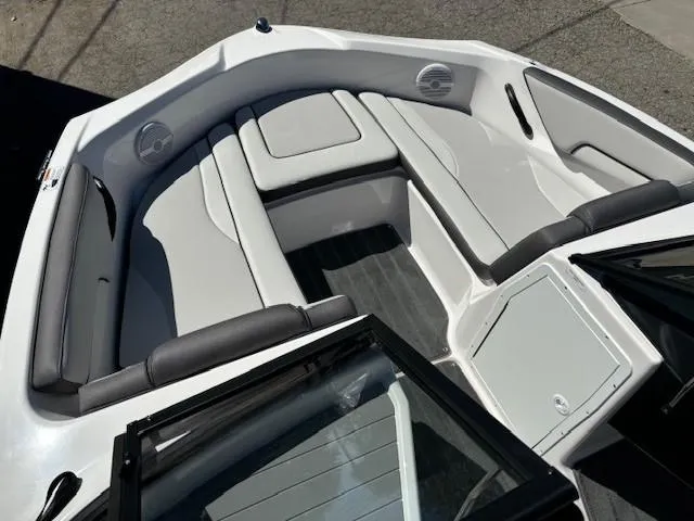 Slide: The Image of 2025 Yamaha Boats AR190 interior with sleek seating and modern design. - 7