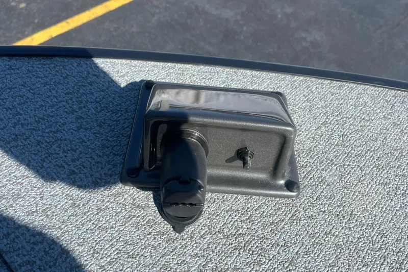 Slide: The Image of 2025 Lowe Deck SD224 boat component on textured surface, featuring a black fixture. - 27