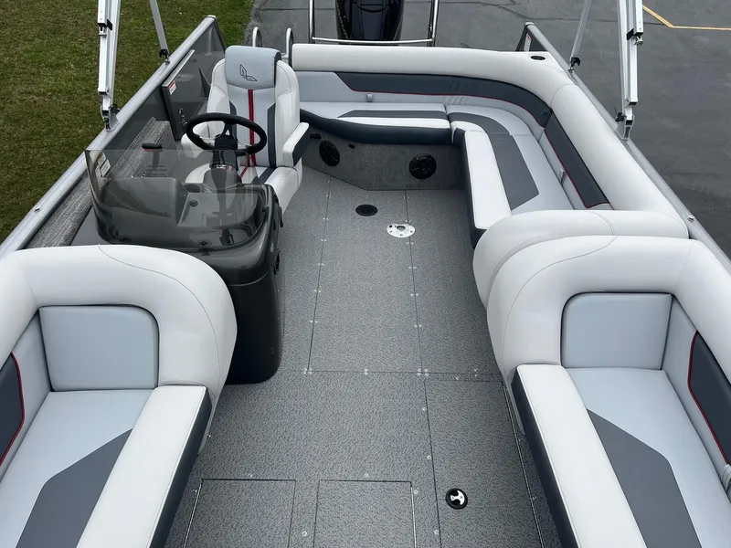 Slide: The Image of 2025 Lowe Deck SD224 boat interior with spacious seating and modern design. - 10
