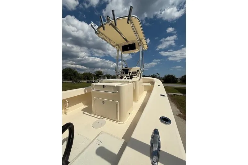 Slide: The Image of 2026 Jones Brothers 20 Cape Fisherman boat under cloudy sky. - 6