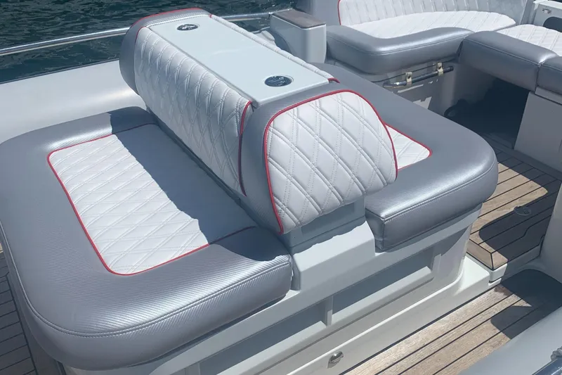 Slide: The Image of Luxurious seating on 2015 Castoldi 21 Diesel Jet Tender with quilted upholstery. - 3