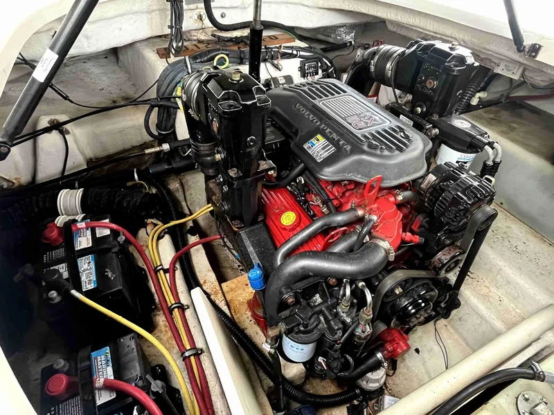 Slide: The Image of 2007 Chaparral 275 SSi engine compartment with visible components and wiring. - 46