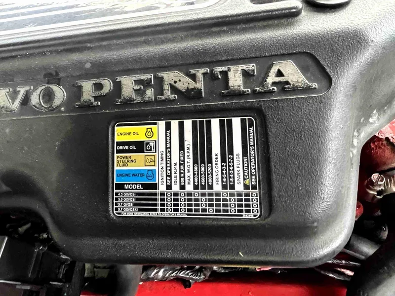 Slide: The Image of Volvo Penta engine label on 2007 Chaparral 275 SSi boat. - 49