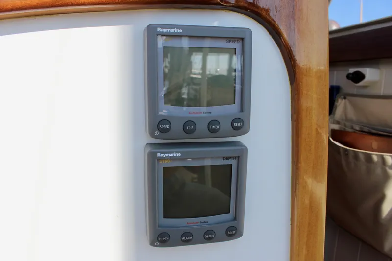 Slide: The Image of Digital displays on a 2012 Custom Gartside Jespersen 40 yacht dashboard. - 25