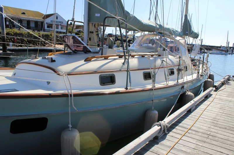 Slide: The Image of Sailboat docked at marina, Custom Gartside Jespersen 40, 2012 model, sunny day. - 4