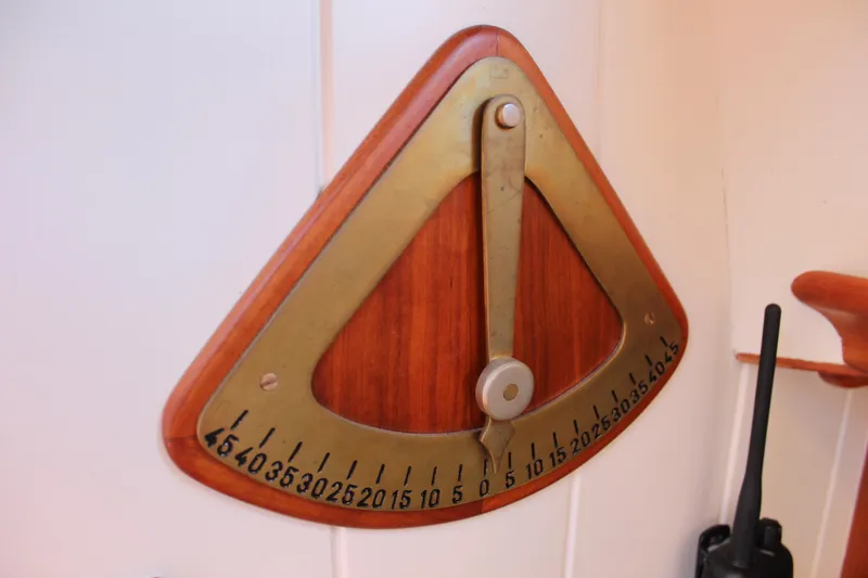 Slide: The Image of Vintage nautical inclinometer on Custom Gartside Jespersen 40, 2012 model. - 48