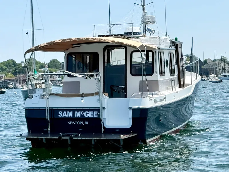 Slide: The Image of 2009 Ranger Tugs R-29 boat named "Sam McGee" in Newport harbor. - 7
