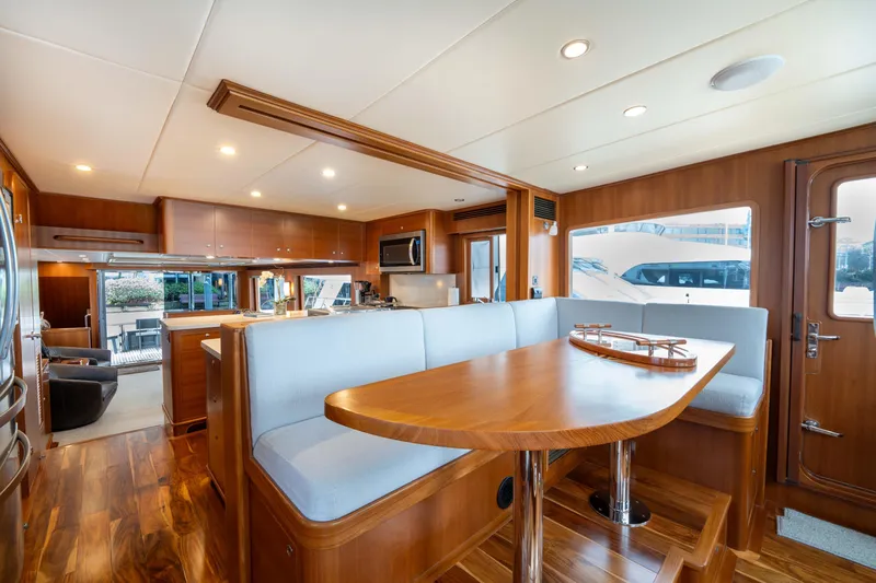 Slide: The Image of Luxurious interior of 2022 Outer Reef Yachts 720 Motoryacht with elegant wood finishes. - 37