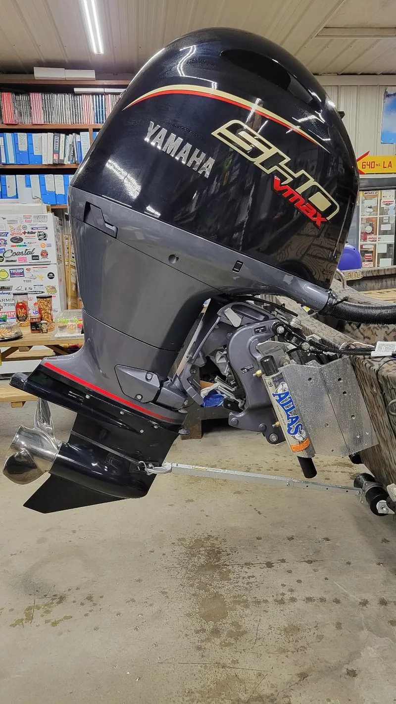 Slide: The Image of 2025 Xpress H22 Bay with Yamaha Vmax 175 SHO outboard engine in stock. - 13