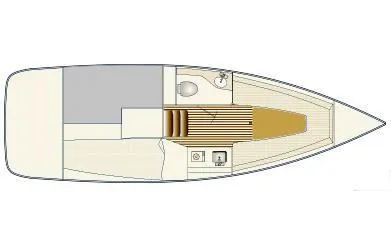 Slide: The Image of 2018 Catalina 275 Sport sailboat interior layout with cabin and amenities. - 41