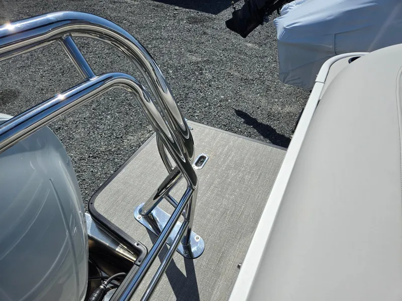 Slide: The Image of 2025 Godfrey Sweetwater 2286 C boat deck with stainless steel railing. - 24