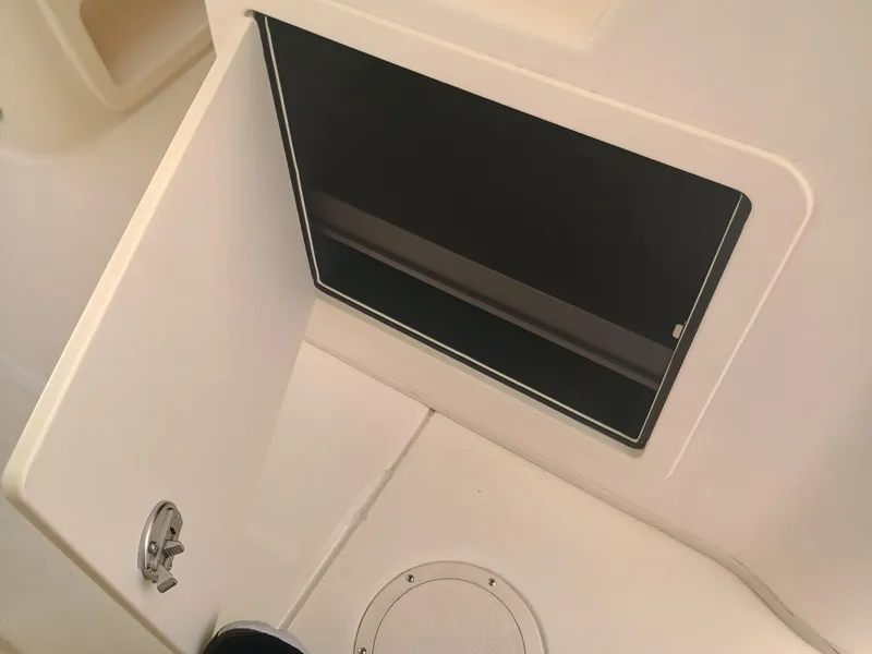 Slide: The Image of 2025 Grady-White Freedom 307 boat interior storage compartment detail. - 17