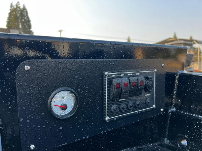 Slide: The Image of Close-up of 2025 Fish Rite Angler 18 dashboard with gauge and control panel. - 10