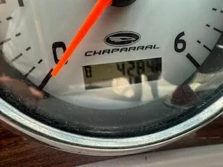 Slide: The Image of Close-up of 2007 Chaparral 220 SSi speedometer showing 4284 hours. - 13