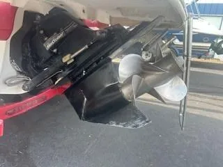 Slide: The Image of 2007 Chaparral 220 SSi boat propeller and outdrive close-up. - 20