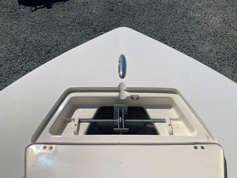 Slide: The Image of 2008 Scout 221 Winyah Bay boat anchor compartment, top view. - 16