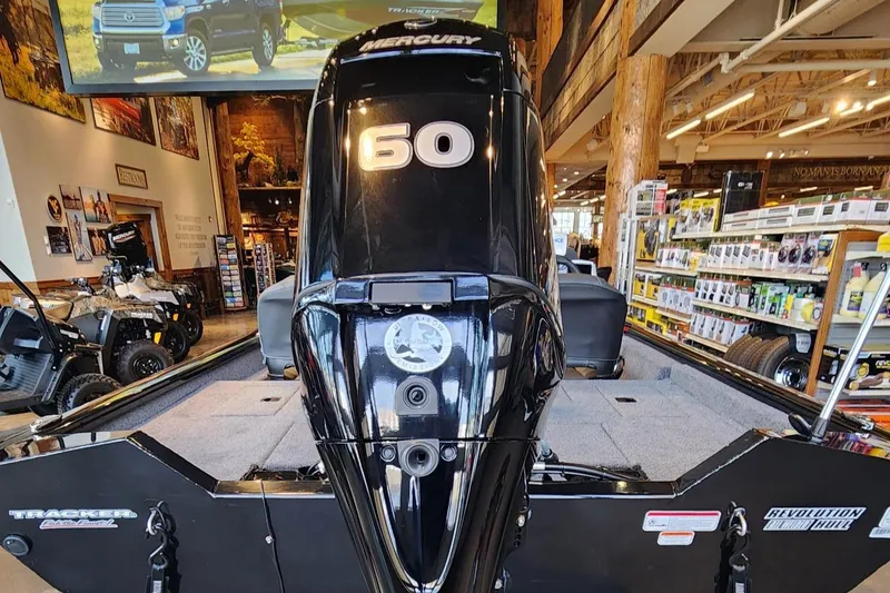 Slide: The Image of 2025 Tracker Pro Team 175 Crappie Edition with Mercury 60 engine in showroom. - 4