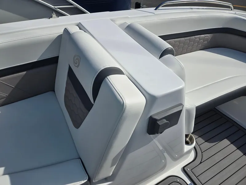 Slide: The Image of 2025 Hurricane SunDeck Sport 192 RL OB boat seating, featuring sleek, modern design and comfortable upholstery. - 26