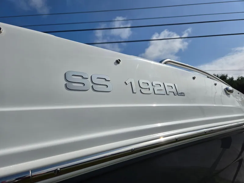 Slide: The Image of Close-up of 2025 Hurricane SunDeck Sport 192 RL OB boat exterior. - 28