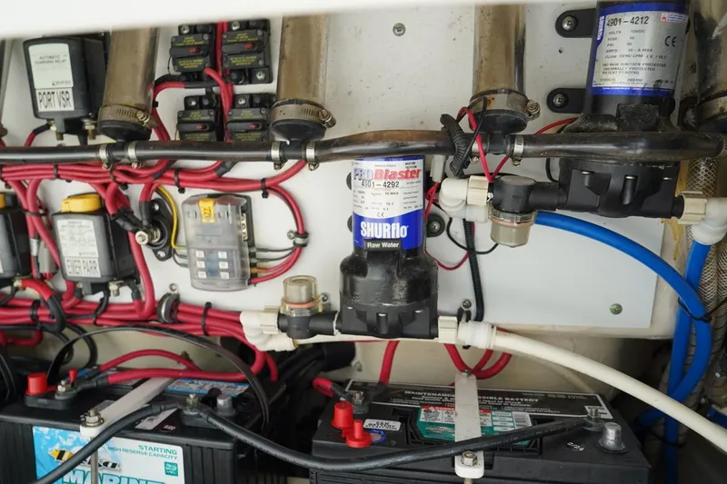 Slide: The Image of Electrical and plumbing system of a 2011 Everglades 295 boat. - 21