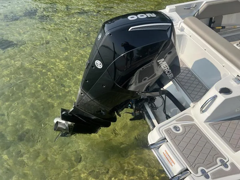 Slide: The Image of 2021 Finseeker 200 CC boat with Mercury outboard motor in shallow water. - 13