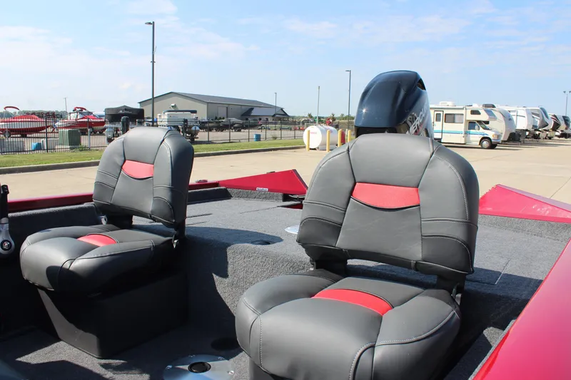Slide: The Image of 2025 Tracker Pro Team 175 Crappie Edition boat interior with two seats. - 17