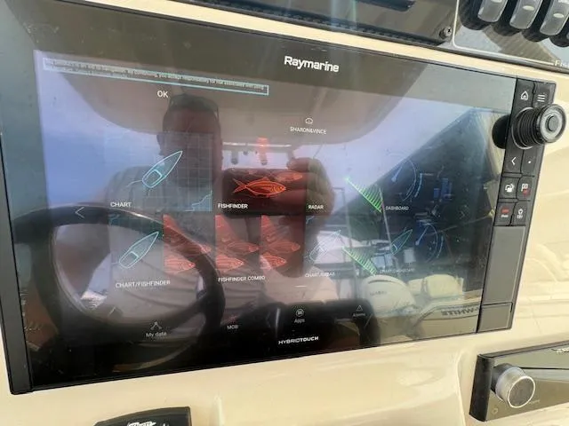 Slide: The Image of Raymarine navigation display on 2023 Grady-White Fisherman 257 boat dashboard. - 29