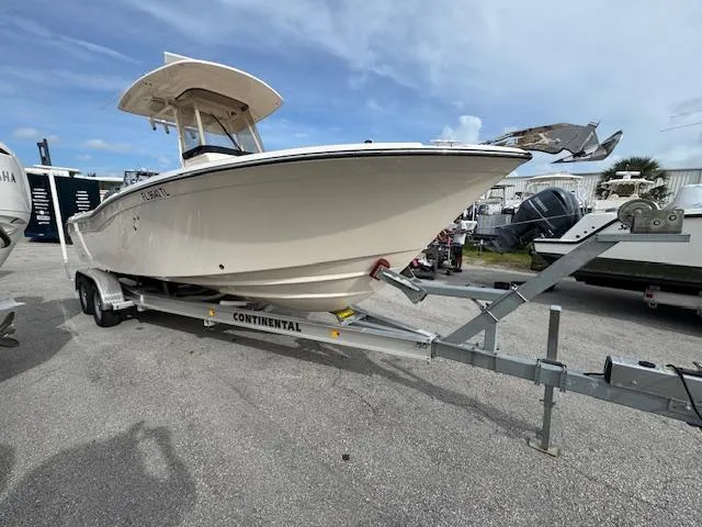 Slide: The Image of 2023 Grady-White Fisherman 257 boat on trailer, parked outdoors. - 4