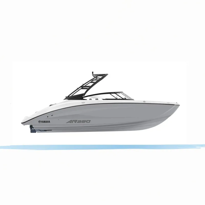 The Image of 2025 Yamaha Boats AR250, sleek white design, side view. - 0