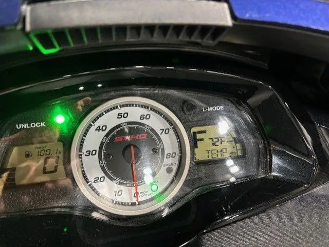 Slide: The Image of Close-up of 2017 Yamaha WaveRunner FX Limited SVHO dashboard with speedometer and digital display. - 5