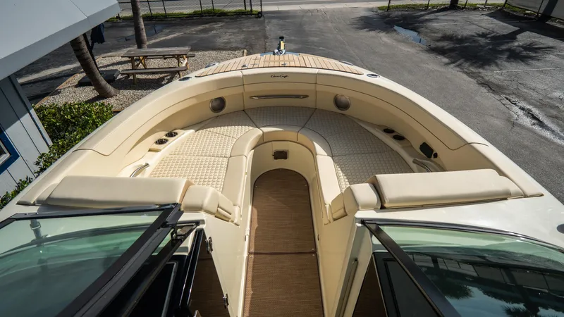 Slide: The Image of 2025 Chris-Craft Launch 31 GT boat interior with luxurious seating and elegant design. - 4