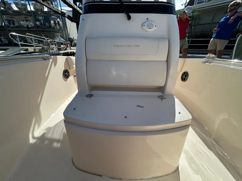 Slide: The Image of 2021 Grady-White Fisherman 216 boat interior with seating and console. - 26
