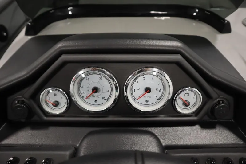 Slide: The Image of Dashboard of 2025 Bentley Pontoons 243 Cruise XL Tri-Toon with gauges and controls. - 22