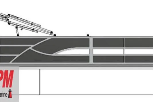 Slide: The Image of 2025 Bentley Pontoons 243 Cruise XL Tri-Toon side view illustration. - 44