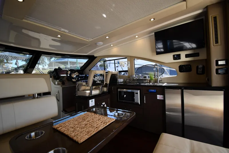 Slide: The Image of Luxurious interior of 2017 Carver C37 Coupe yacht with modern amenities and sleek design. - 40