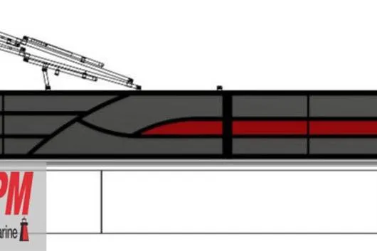 Slide: The Image of 2025 Bentley Pontoons 240 CRUISE side view illustration with sleek design elements. - 38